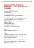 NCLEX UWORLD MATERNAL NEWBORN EXAM QUESTIONS AND ANSWERS