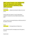 68W Limited Primary Care 2025 Actual Exam Set Questions And Verified Answers &lpar;Correct solutions&rpar; Get It 100- Accurate&excl;&excl;&period;docx&NewLine;&NewLine;