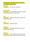 Orthopedic LPC 68w Exam Questions & Answers &lpar;Grade A&plus;&rpar;&period;docx&NewLine;&NewLine;