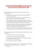 Corporate Social Responsibility Practice Test And Correct Answers &lpar;Verified Answers&rpar; 2026