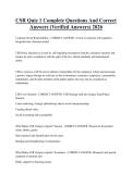 CSR Quiz 1 Complete Questions And Correct Answers &lpar;Verified Answers&rpar; 2026