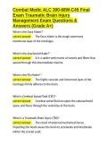 Combat Medic ALC 300-68W-C45 Final Exam Traumatic Brain Injury Management Exam Questions & Answers &lpar;Grade A&plus;&rpar;&period;docx&NewLine;&NewLine;