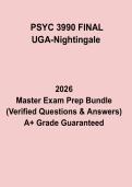 PSYC 3990 Final UGA-Nightingale Exam 2026 &ndash; Complete Psychology Revision Guide