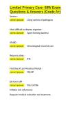Limited Primary Care- 68W Exam Questions & Answers &lpar;Grade A&plus;&rpar;&period;docx&NewLine;&NewLine;