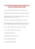 CA CSR Written Exam Questions And Correct Answers &lpar;Verified Answers&rpar; 2026
