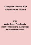 AQA A-Level Computer Science Paper 1 Exam 2026 &ndash; Complete Revision Guide & Practice Question