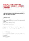 MAR 6815 EXAM QUESTIONS COMPLETE WITH 100&percnt; CORRECT ANSWERS