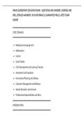 PRAXIS ELEMENTARY EDUCATION EXAM &ndash; QUESTIONS AND ANSWERS &vert; VERIFIED AND&NewLine;WELL DETAILED ANSWERS &vert; PLUS RATIONALES &vert; GUARANTEED PASS &vert; LATEST EXAM&NewLine;UPDATE