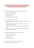 Sustainability and CSR Practice Test Questions And Correct Answers &lpar;Verified Answers&rpar; 2026
