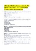 RITICAL CARE HESI PRACTICE EXAM SCRIPT&NewLine;FINAL PAPER 2026 COMPLETE QUESTIONS AND&NewLine;ANSWERS REVIEW