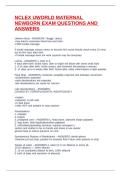 NCLEX UWORLD MATERNAL NEWBORN EXAM QUESTIONS AND ANSWERS