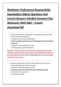 Multistate Professional Responsibility &NewLine;Examination &lpar;Mpre&rpar; Questions And &NewLine;Correct Answers &lpar;Verified Answers&rpar; Plus &NewLine;Rationales 2026 Q&A &vert; Instant &NewLine;Download Pdf 