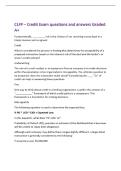 CLFP &ndash; Credit Exam questions and answers Graded&NewLine;A&plus;