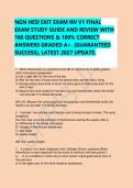 NGN HESI Exit Exam RN Study Guide 160 Practice Questions with Detailed Rationales
