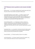 CLFP Glossary Exam questions and answers Graded&NewLine;A&plus;