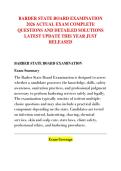 BARDER STATE BOARD EXAMINATION &NewLine;2026 ACTUAL EXAM COMPLETE &NewLine;QUESTIONS AND DETAILED SOLUTIONS &NewLine;LATEST UPDATE THIS YEAR JUST &NewLine;RELEASED