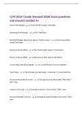 CLFP 2019 I Credit &lpar;Revised 2026&rpar; Exam questions&NewLine;and answers Graded A&plus;&NewLine;Gross Profit Margin - Gross Profit on Sales &sol; Net Sales&NewLine;Operating Profit Margin - EBIT &sol; Net Sales&NewLine;Net Profit Margin &lpar;Return on Sales or Profit on Sales&rpar; - Net Income &lpar;after&NewLine;taxes