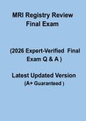MRI Registry Review Final Exam 2026 Questions and Answers PDF Study Guide for Certification