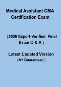 Medical Assistant CMA Certification Exam Questions and Answers PDF Study Guide 2026