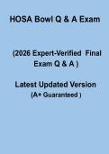 HOSA Bowl Q & A Exam Questions and Answers PDF Study Guide 2026
