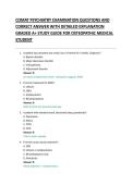 COMAT PSYCHIATRY EXAMINATION QUESTIONS AND CORRECT ANSWER WITH DETAILED EXPLANATION GRADED A&plus; STUDY GUIDE FOR OSTEOPATHIC MEDICAL STUDENT  