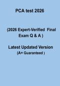 PCA Test 2026 Questions and Answers PDF Study Guide for Personal Care Aide Certification