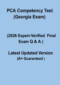 PCA Competency Test &lpar;Georgia Exam&rpar; 2026 Questions and Answers PDF Study Guide