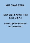 NHA CMAA Exam 2026 Questions and Answers PDF Study Guide for Certification Success