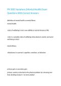PN 3003 Variations &lpar;Mental Health&rpar; Exam Questions With Correct Answers