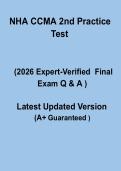 NHA CCMA 2nd Practice Test 2026 Questions and Answers PDF Study Guide