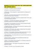BUSINESS STATISTICS EXAM 2026 TEST PAPER QUESTIONS AND ANSWERS SURE A