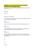 BUSINESS STATISTICS EVALUATION TEST UPDATED QUESTIONS AND ANSWERS SURE A&period;pdf
