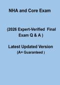 NHA CORE Exam 2026 Questions and Answers PDF Study Guide for Certification Success