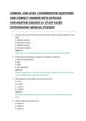 COMLEX -USA LEVEL 1 EXAMINATION QUESTIONS AND CORRECT ANSWER WITH DETAILED EXPLANATION GRADED A&plus; STUDY GUIDE OSTEOPAATHIC MEDICAL STUDENT 
