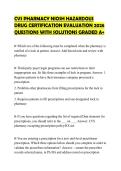 CVS PHARMACY NIOSH HAZARDOUS&NewLine;DRUG COMPREHENSIVE TEST 2026&NewLine;QUESTIONS WITH ANSWERS GRADED A&plus;&NewLine;