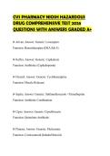CVS PHARMACY NIOSH HAZARDOUS&NewLine;DRUG CERTIFICATION EVALUATION 2026&NewLine;QUESTIONS WITH SOLUTIONS GRADED A&plus;