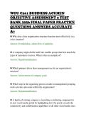 WGU C201 BUSINESS ACUMEN&NewLine;OBJECTIVE ASSESSMENT 2 TEST&NewLine;BANK 2026 FINAL PAPER PRACTICE&NewLine;QUESTIONS ANSWERS ACCURATE&NewLine;A&plus;