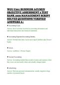 WGU C201 BUSINESS ACUMEN&NewLine;OBJECTIVE ASSESSMENT 2 TEST&NewLine;BANK 2026 MANAGEMENT SCRIPT&NewLine;SOLVED QUESTIONS VERIFIED&NewLine;ANSWERS A&plus;
