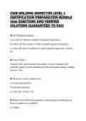 CWB WELDING INSPECTOR LEVEL 3&NewLine;CERTIFICATION PREPARATION BUNDLE&NewLine;2026 QUESTIONS AND VERIFIED&NewLine;SOLUTIONS GUARANTEED TO PASS