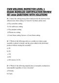 CWB WELDING INSPECTOR LEVEL 3 ALL&NewLine;MODULES FINAL SCRIPT 2026 COMPLETE&NewLine;Q&A ALREADY PASSED
