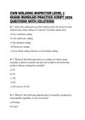 CWB WELDING INSPECTOR LEVEL 2&NewLine;EXAMS BUNDLED COMPREHENSIVE TEST&NewLine;PAPER 2026 QUESTIONS WITH SOLUTIONS&NewLine;