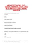 AMCA Certification Test &ndash; Medical Assisting Study Guide with Verified Questions and Answers for Certification Exam Preparation