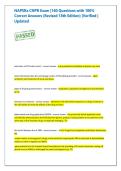 NAPSRx CNPR Exam &vert;160 Questions with 100&percnt; Correct Answers &lpar;Revised 18th Edition&rpar; &vert;Verified &vert; Updated 