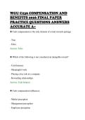 WGU C236 COMPENSATION AND&NewLine;BENEFITS 2026 FINAL PAPER&NewLine;PRACTICE QUESTIONS ANSWERS&NewLine;ACCURATE A&plus;