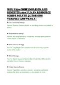 WGU C236 COMPENSATION AND&NewLine;BENEFITS 2026 HUMAN RESOURCE&NewLine;SCRIPT SOLVED QUESTIONS&NewLine;VERIFIED ANSWERS A&plus;