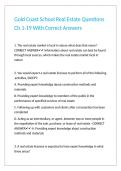 Gold Coast School Real Estate Questions Ch&period;1-19 With Correct Answers