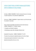 GOLD COAST REAL ESTATE EXAM QUESTIONS WITH COMPLETE SOLUTIONS
