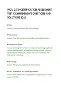 WGU C910 CERTIFICATION ASSESSMENT&NewLine;TEST COMPREHENSIVE QUESTIONS AND&NewLine;SOLUTIONS 2026