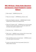 BSC 108 Exam 1 Study Guide &lpar;Questions &NewLine;and Answers&rpar; &vert; Expert Graded A&plus; <Latest &NewLine;Edition>
