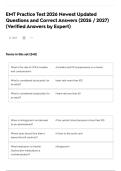 EMT Practice Test 2026 Newest Updated Questions and Correct Answers &lpar;2026 &sol; 2027&rpar; &lpar;Verified Answers by Expert&rpar;